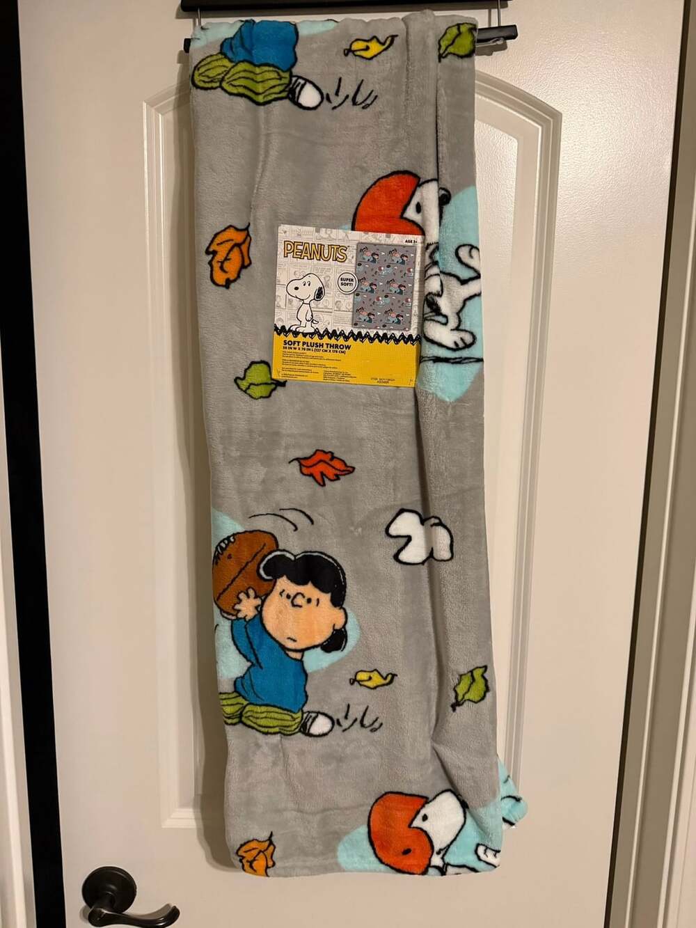 Peanuts Snoopy Charlie Brown Lucy Woodstock Fall Football Throw Blanket 50x70